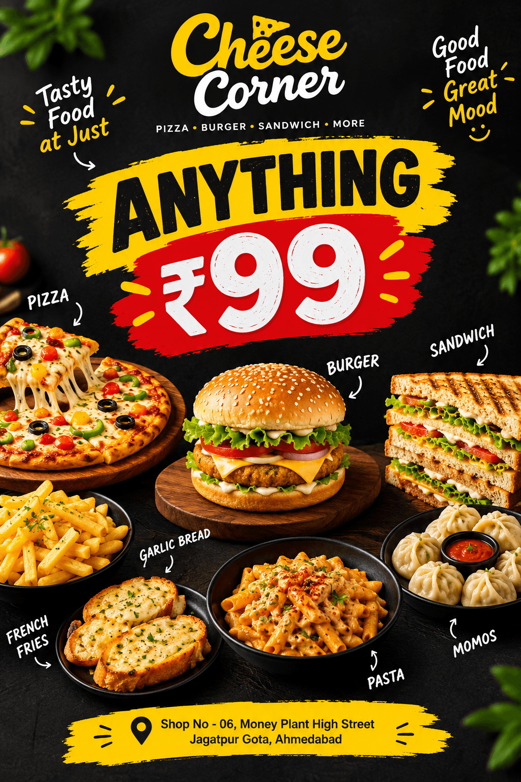 Anything is 99 at Cheese corner