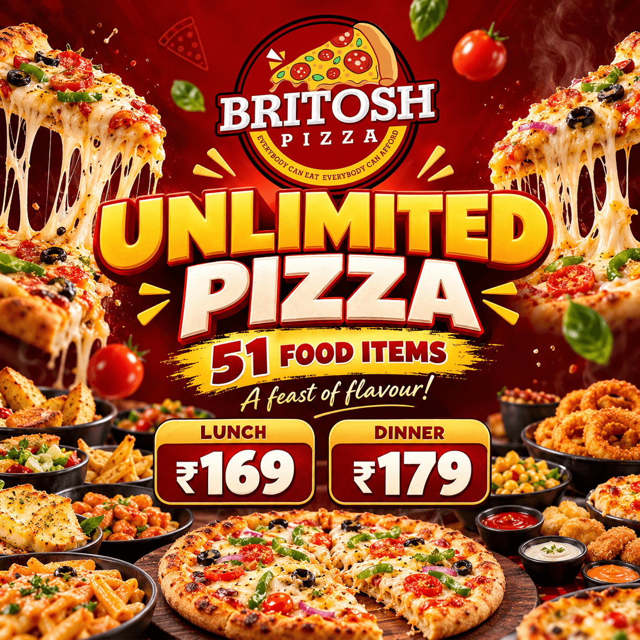 unlimited food at BRITOSH PIZZA GOTA
